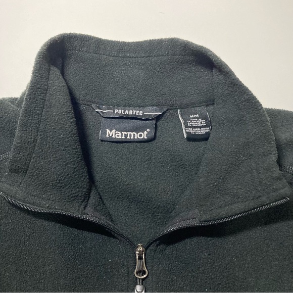 Marmot Polartec Men's M Classic Fleece 1/4 Zip Pullover Black Medium EUC - Picture 2 of 16
